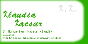 klaudia kacsur business card